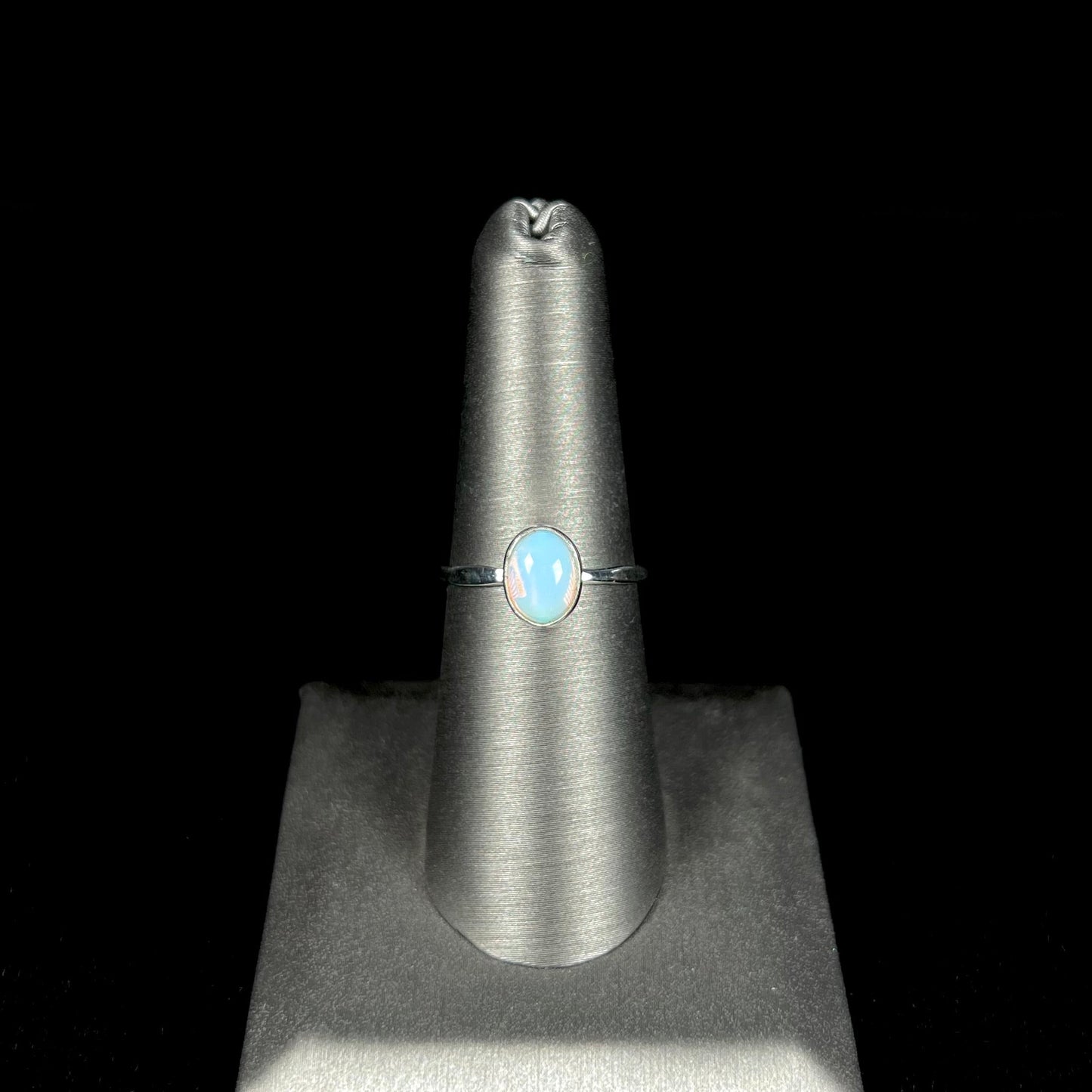 Opalite Solitaire Ring in Base Metal | Estate