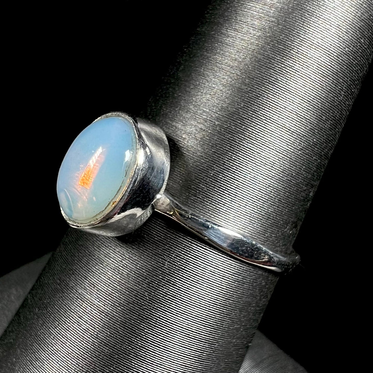 Opalite Solitaire Ring in Base Metal | Estate