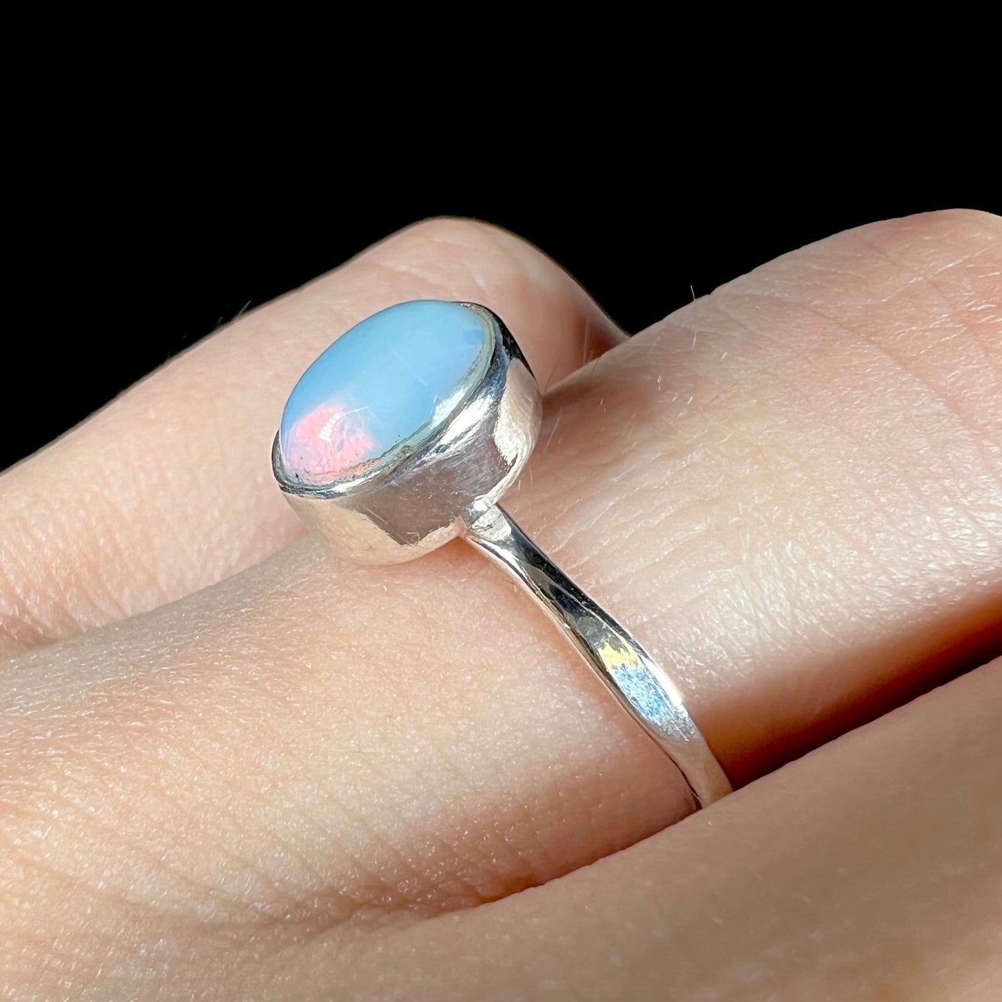 Opalite Solitaire Ring in Base Metal | Estate