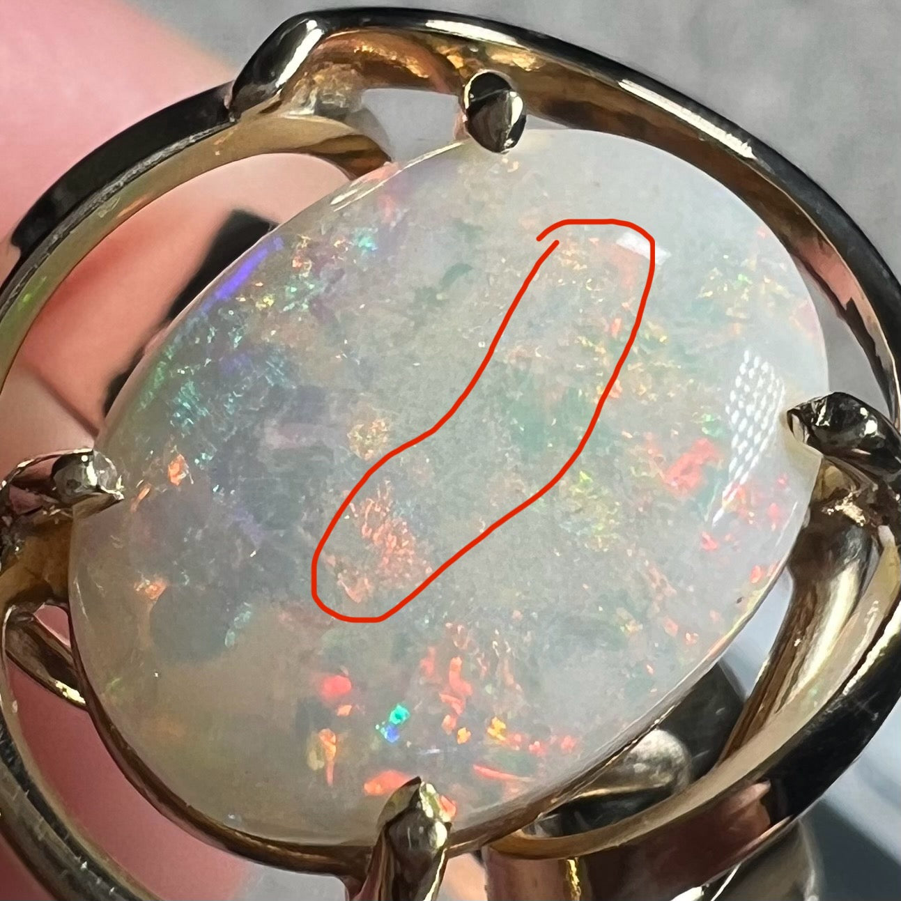 Ivanna | English Estate Opal Solitaire Ring in 9k Gold