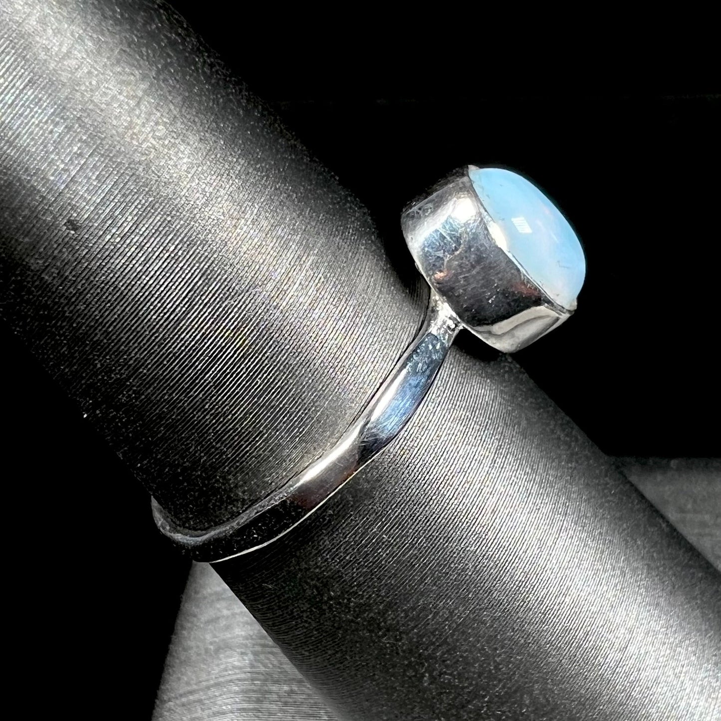 Opalite Solitaire Ring in Base Metal | Estate