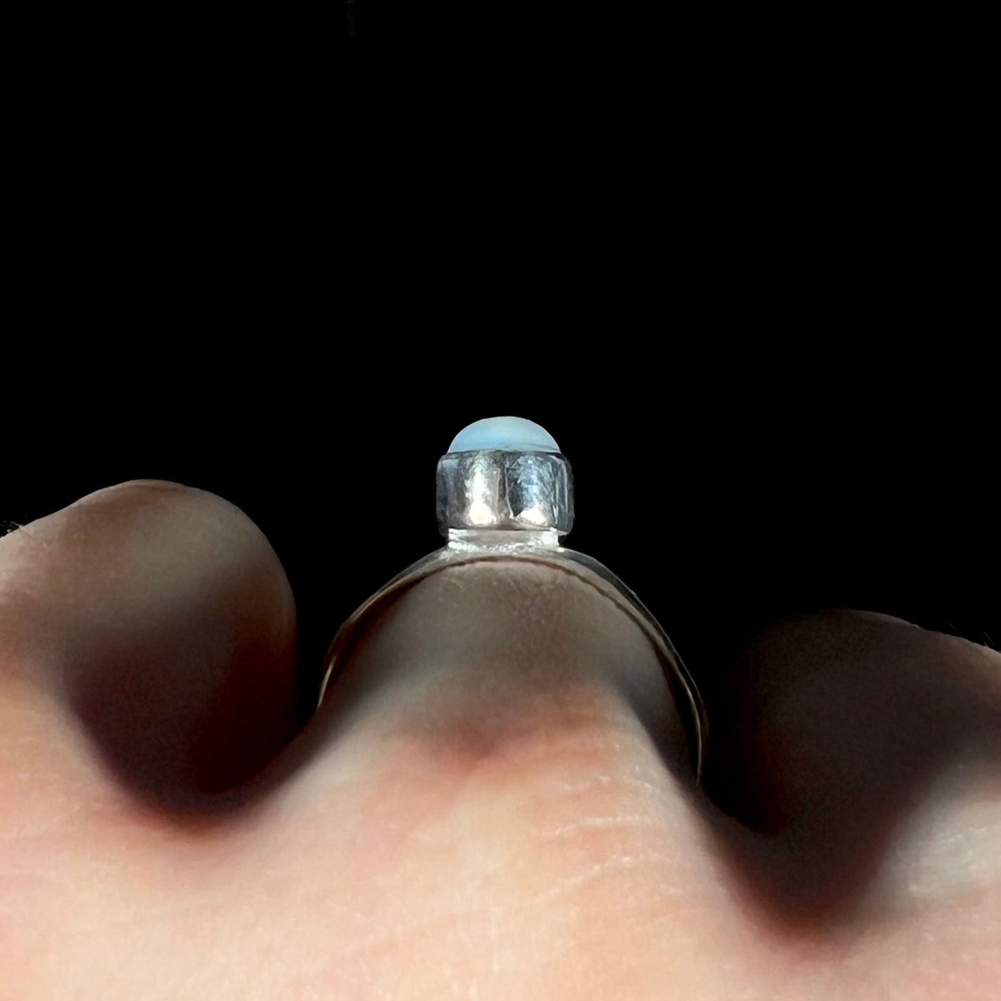 Opalite Solitaire Ring in Base Metal | Estate