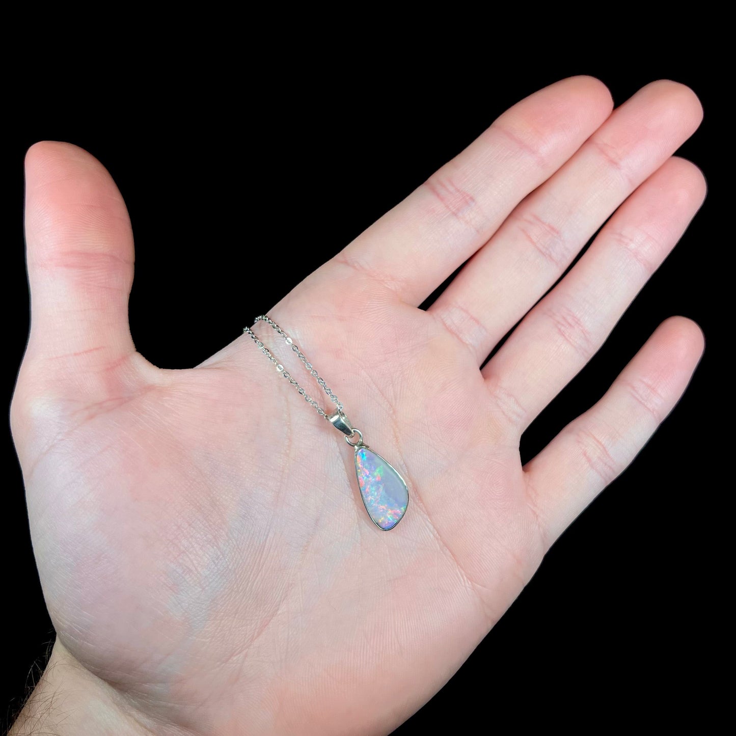 Amy | 1.36ct Crystal Opal Necklace in Sterling Silver