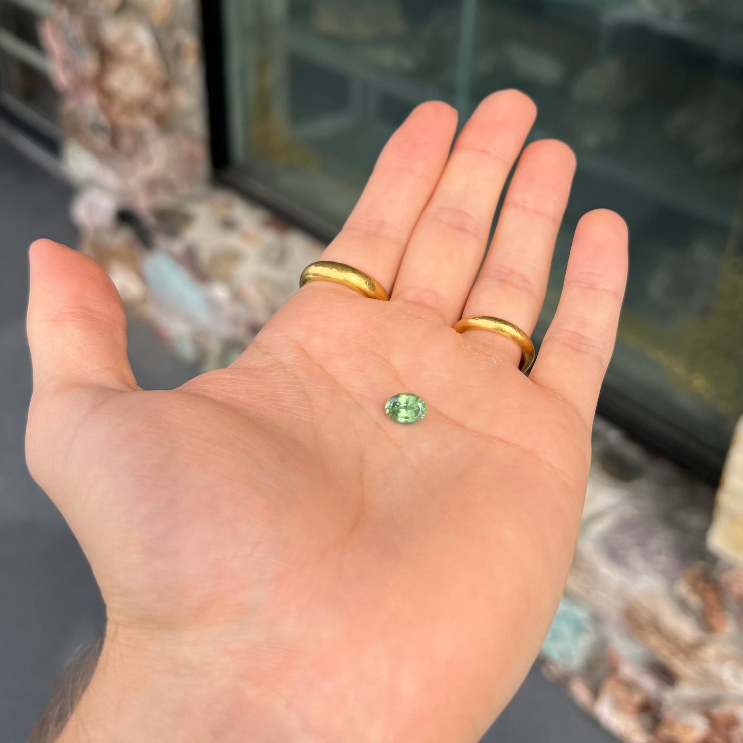 1.95ct "Intermediate Type" Green Zircon, Oval Cut