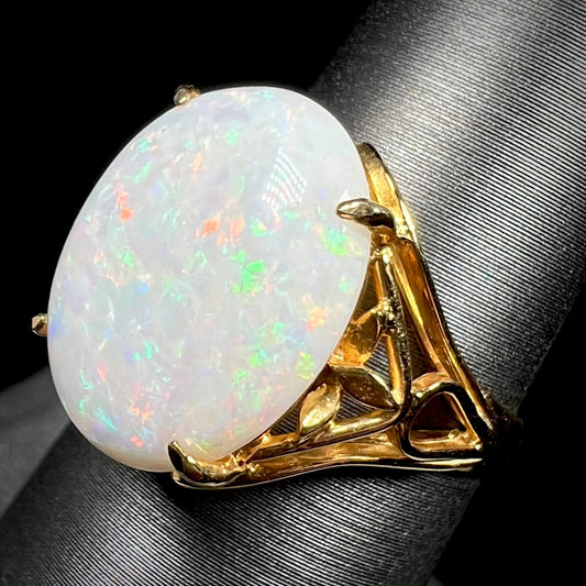 Hope | Estate White Opal Cocktail Ring in 10k Gold