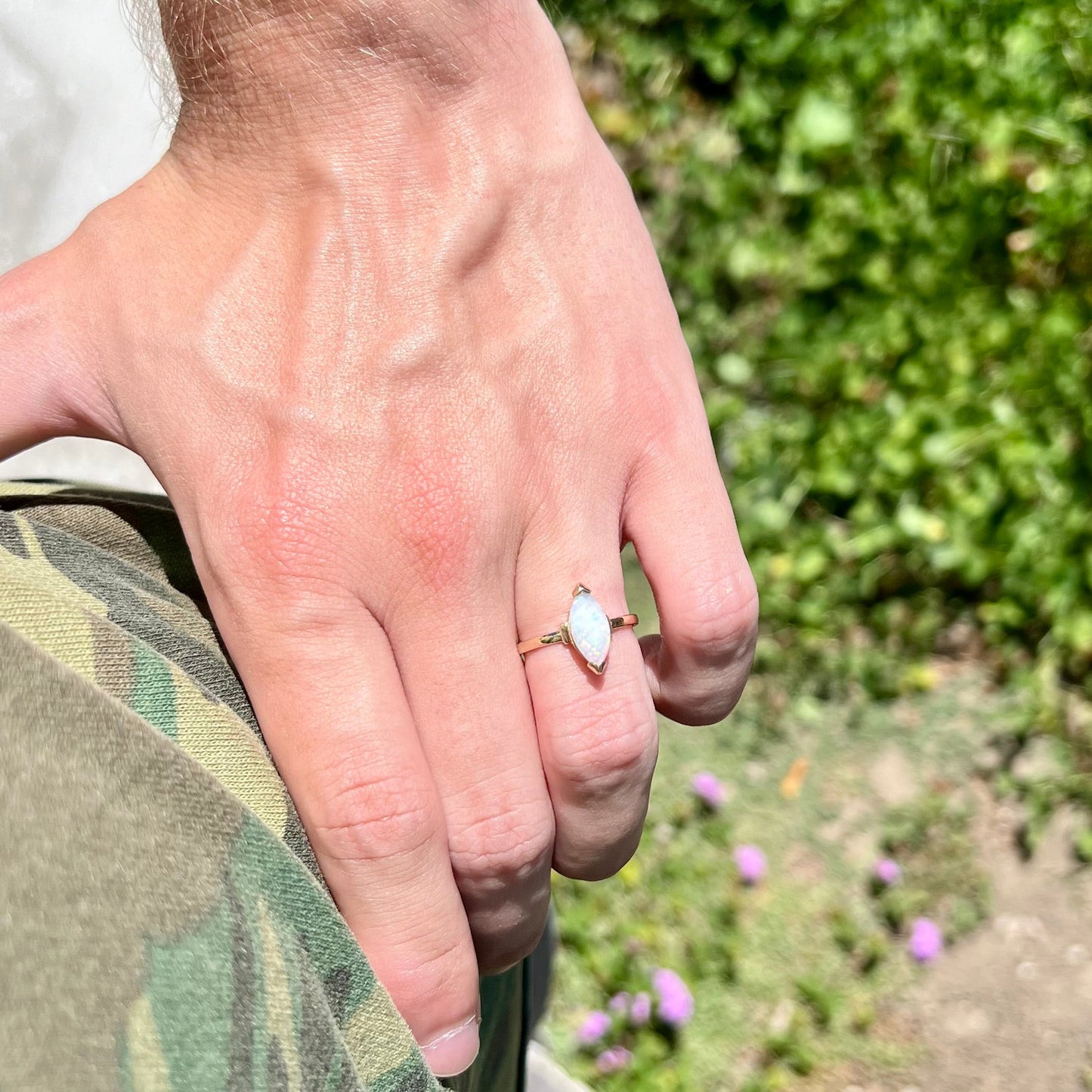 Alana | Marquise Opal Solitaire Ring in 14kt Gold
