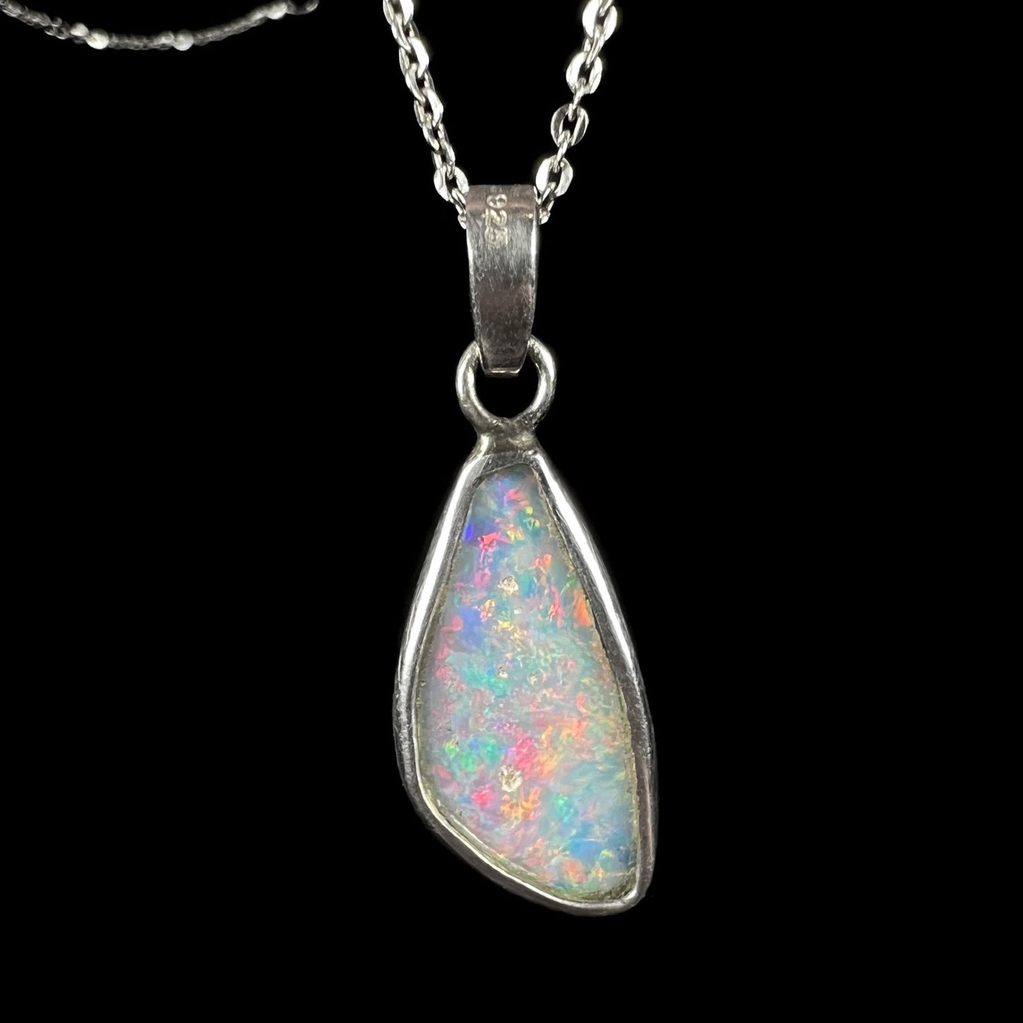Amy | 1.36ct Crystal Opal Necklace in Sterling Silver