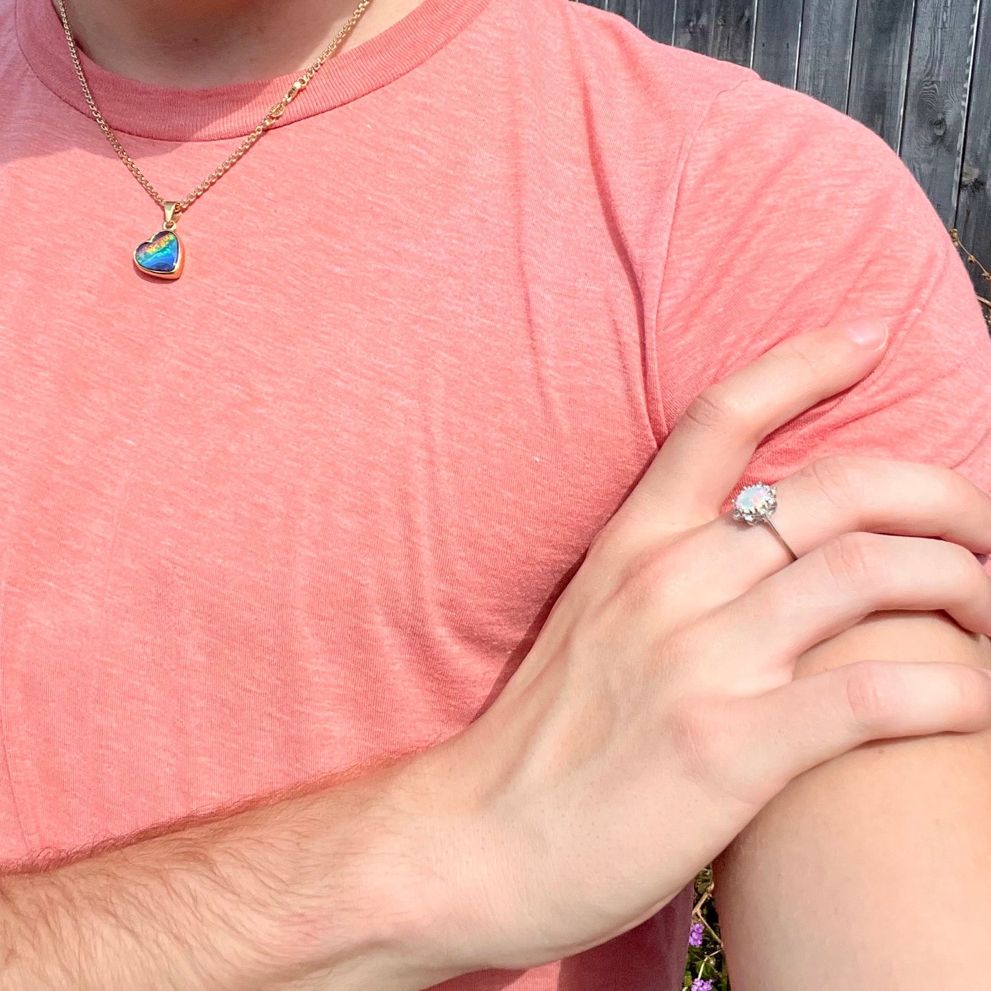 Carmen | Estate White Crystal Opal & Diamond Ring in 10kt White Gold