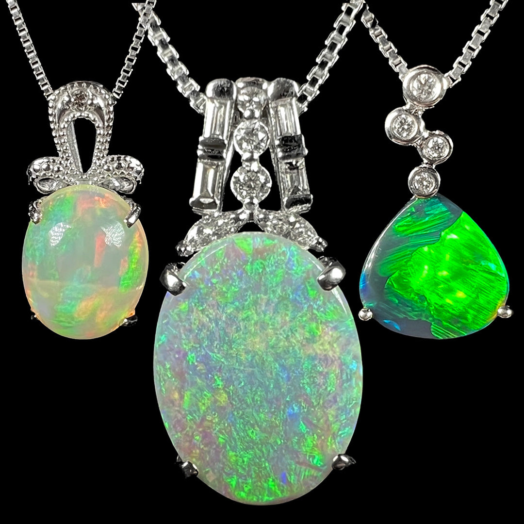 White Gold Opal Necklaces