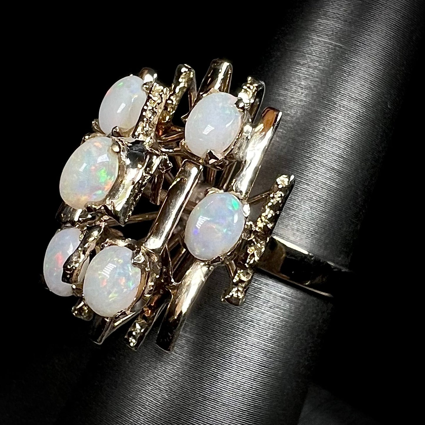 Marge | Mid-Century Modern Opal Cluster Ring in 12kt Gold, c.1950's