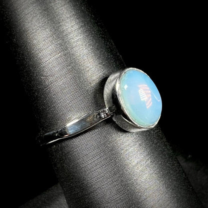 Opalite Solitaire Ring in Base Metal | Estate