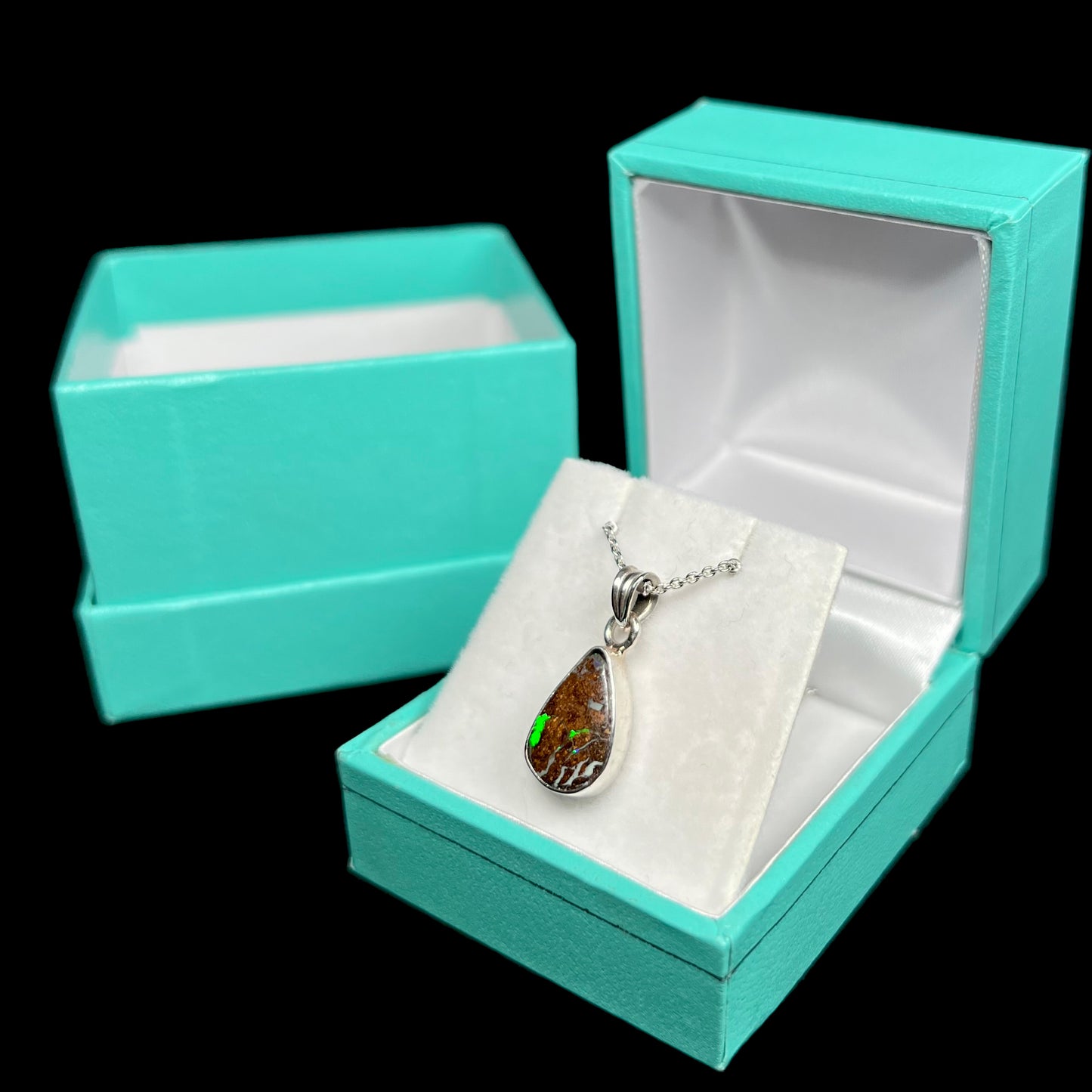 Jan | 3.20ct Boulder Opal Necklace in Sterling Silver