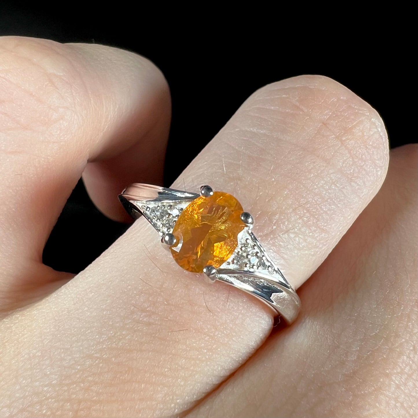 Jenna | Jalisco Fire Opal Ring in Sterling Silver