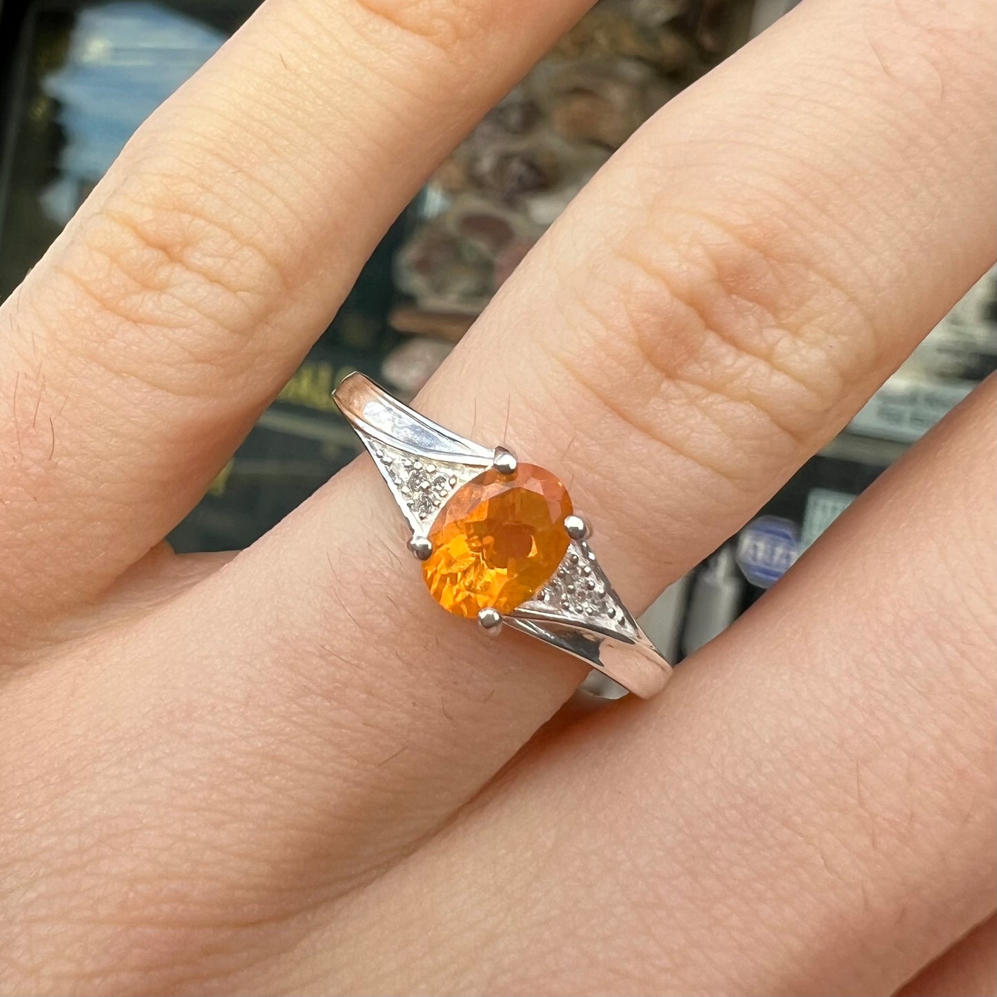 Jenna | Jalisco Fire Opal Ring in Sterling Silver