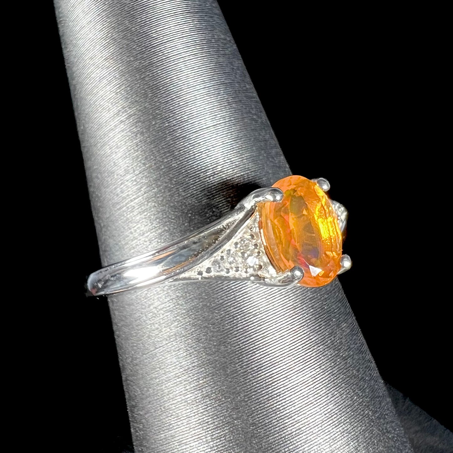 Jenna | Jalisco Fire Opal Ring in Sterling Silver