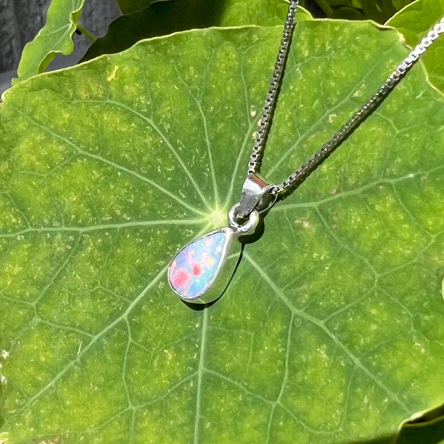 Maddie | Petite Enhanced Opal Necklace in Sterling Silver