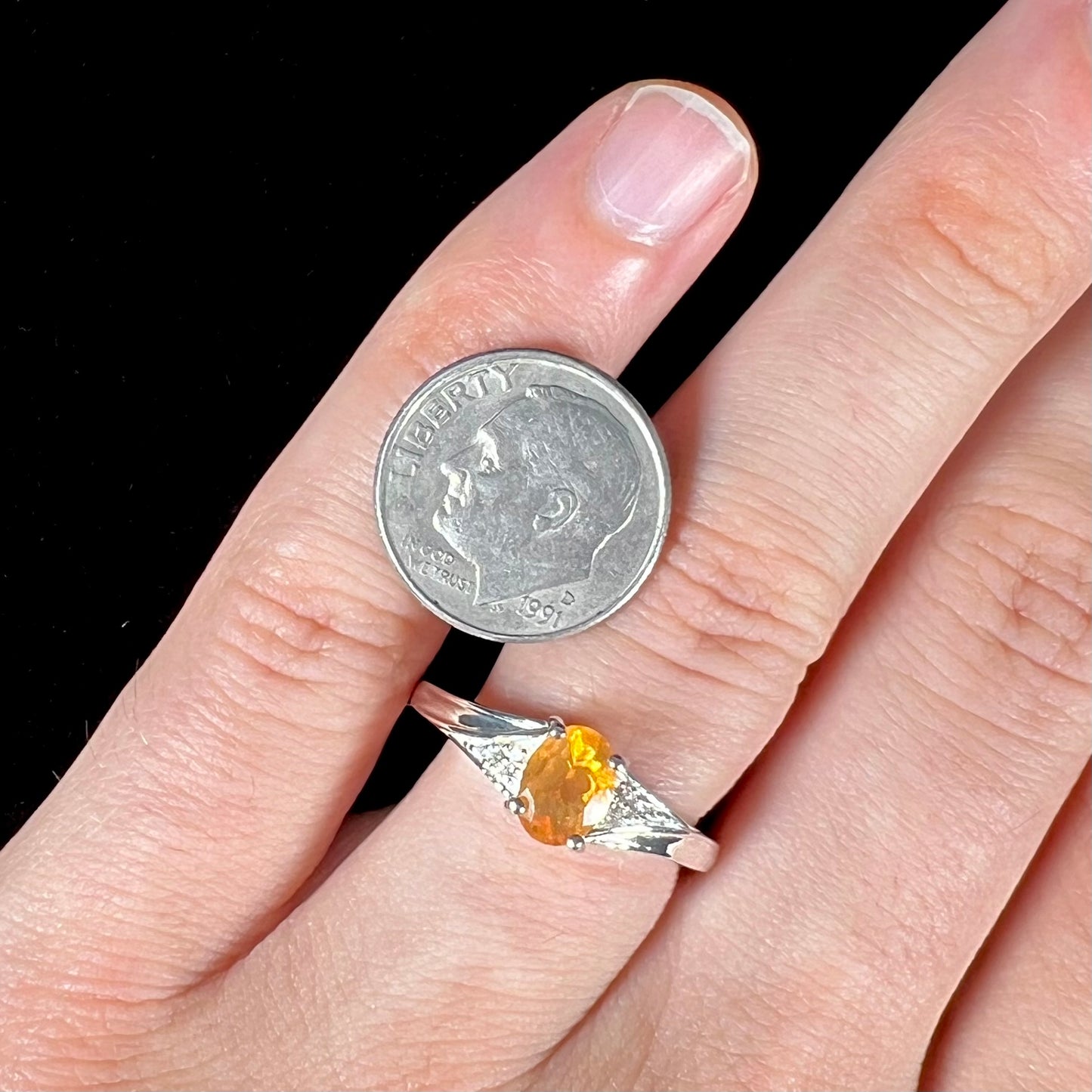 Jenna | Jalisco Fire Opal Ring in Sterling Silver