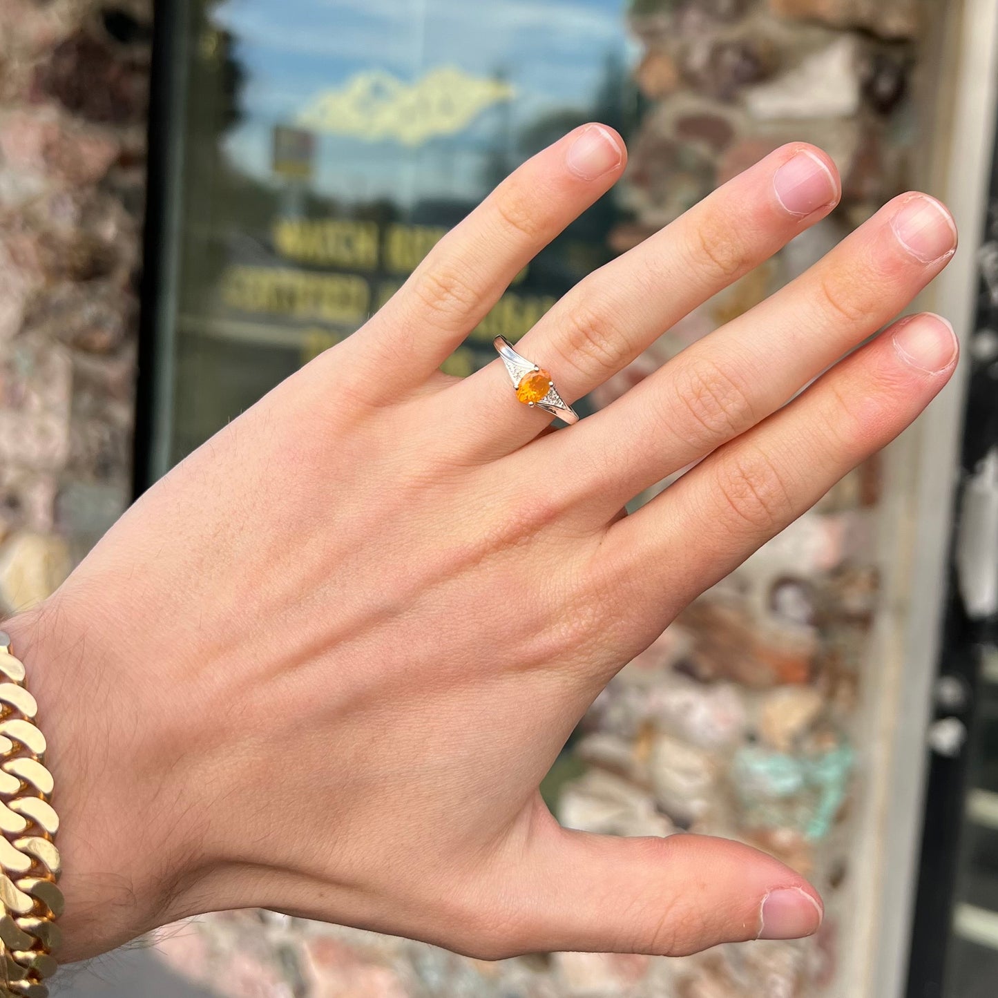 Jenna | Jalisco Fire Opal Ring in Sterling Silver