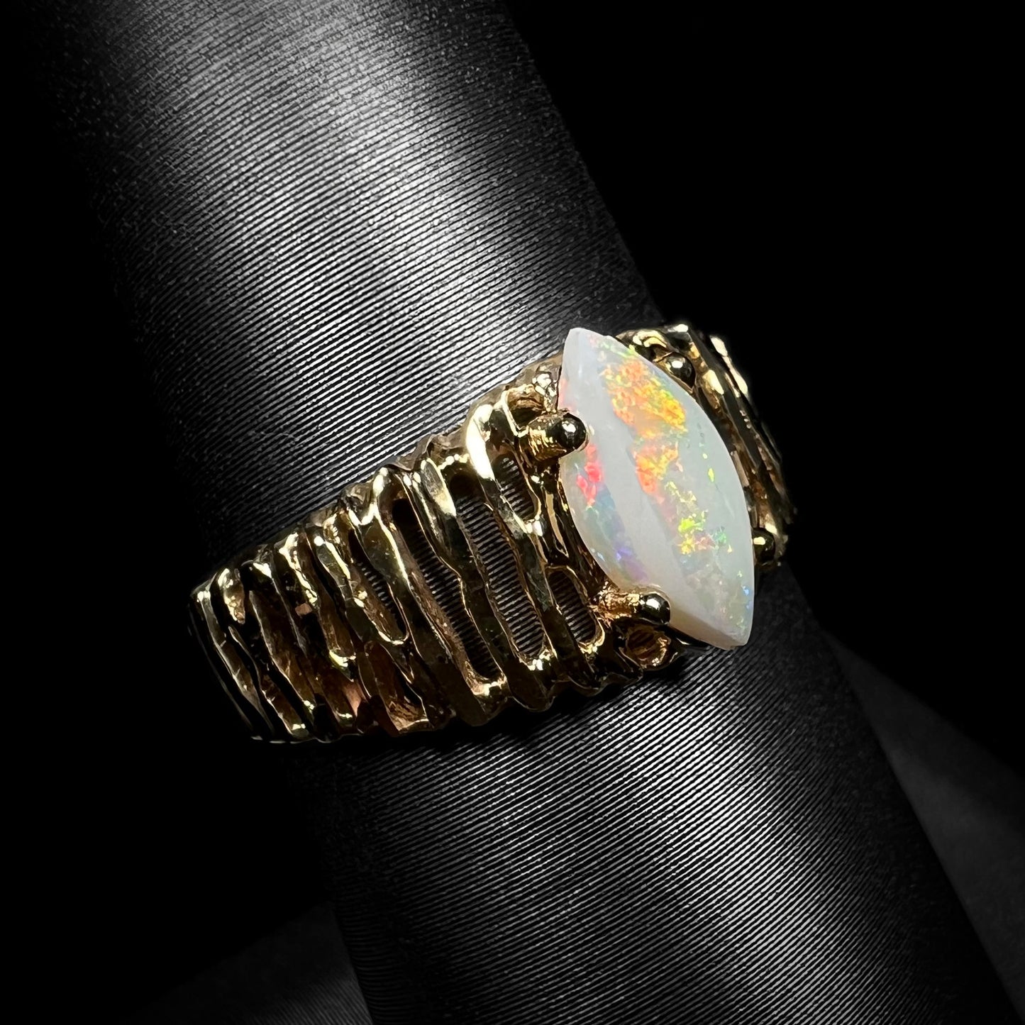 Martina | Marquise Cut Australian Opal Ring in 10k Gold