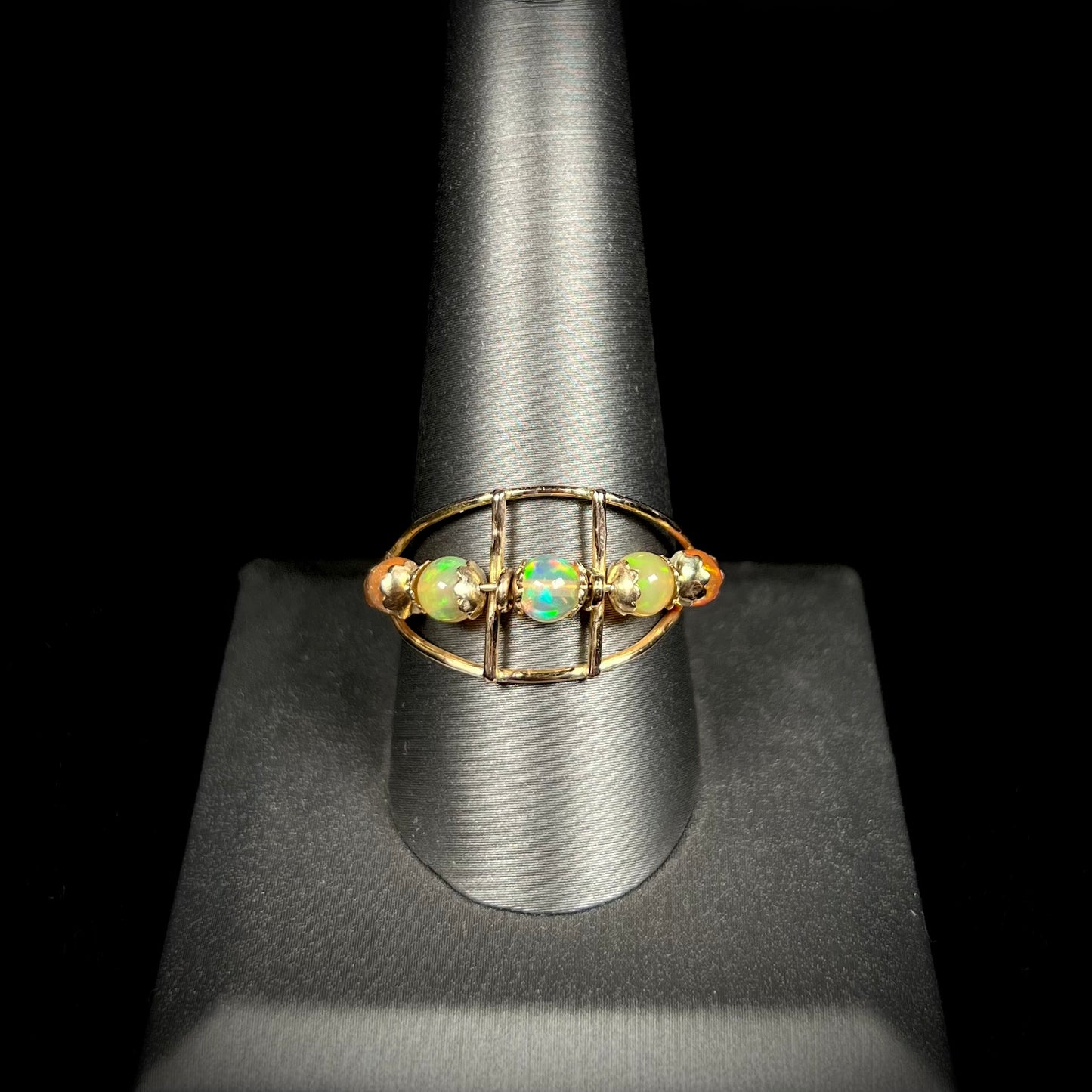 Lisa | Estate Fire Opal Spinner Ring in 18k Gold