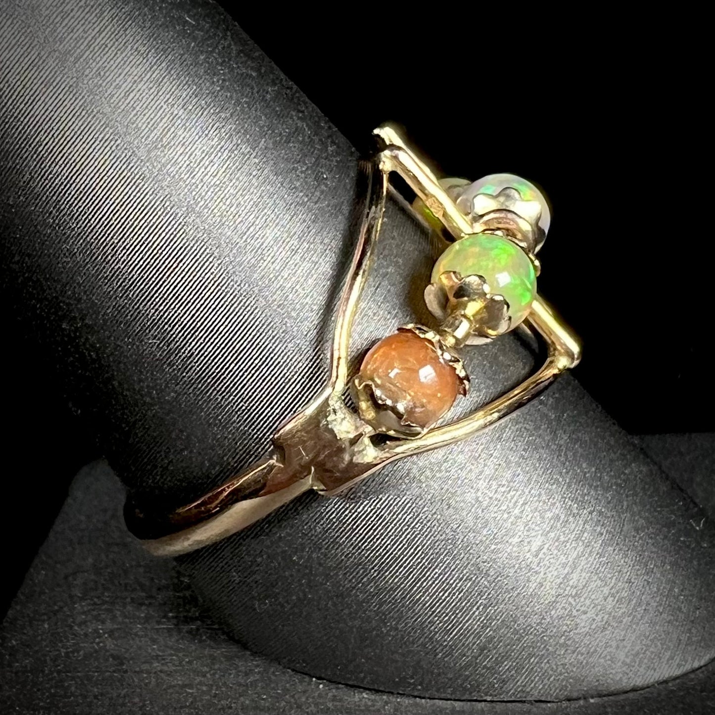 Lisa | Estate Fire Opal Spinner Ring in 18k Gold