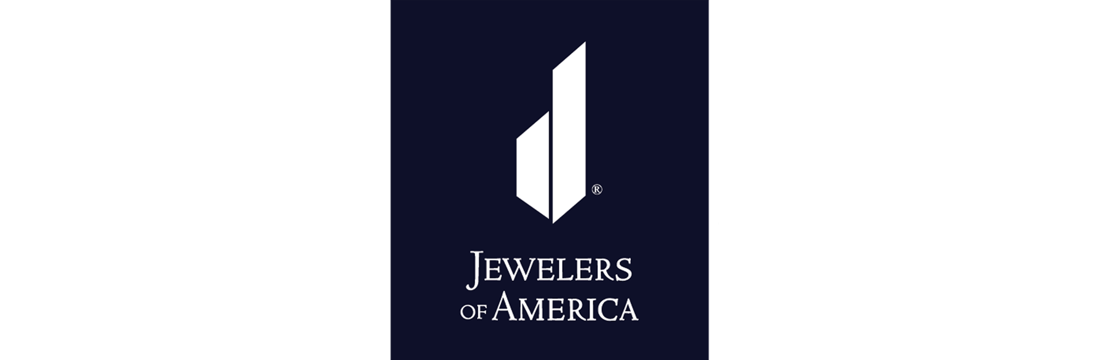 Logo of Jewelers of America on a dark blue background.