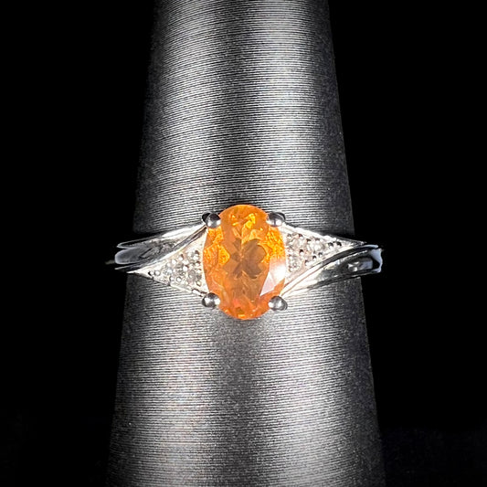 Jenna | Jalisco Fire Opal Ring in Sterling Silver