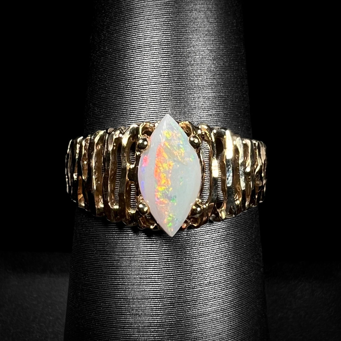 Martina | Marquise Cut Australian Opal Ring in 10k Gold