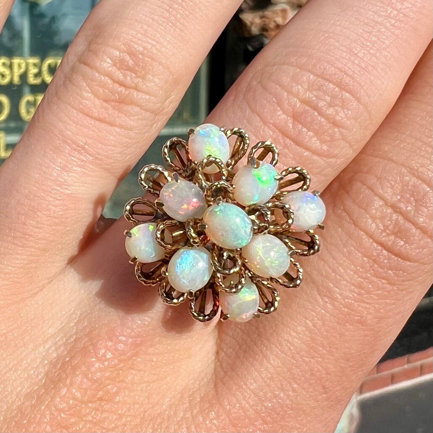 Mabel | Mid-Century Atomic Opal Ring in 10k Gold, c.1950's