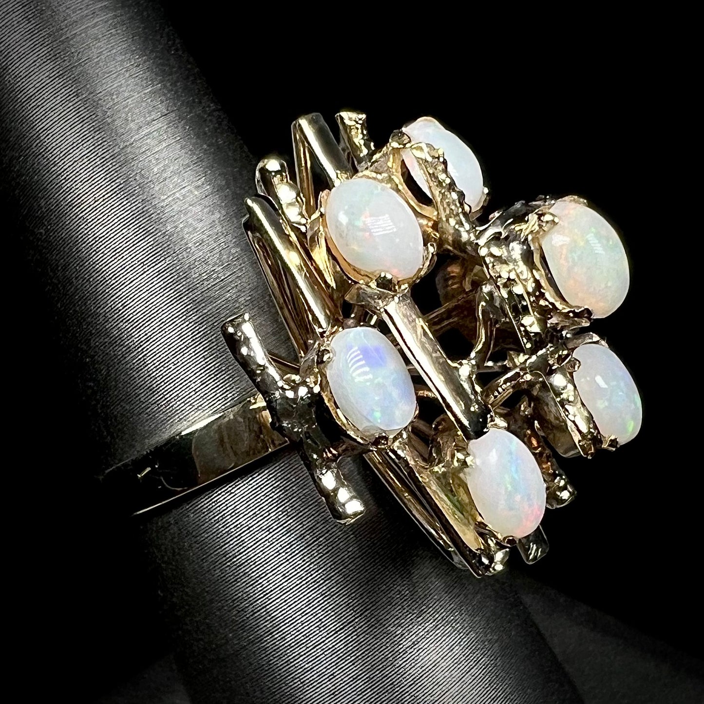 Marge | Mid-Century Modern Opal Cluster Ring in 12kt Gold, c.1950's