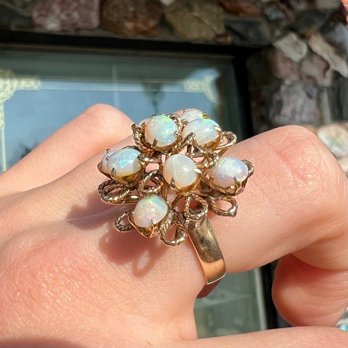 Mabel | Mid-Century Atomic Opal Ring in 10k Gold, c.1950's