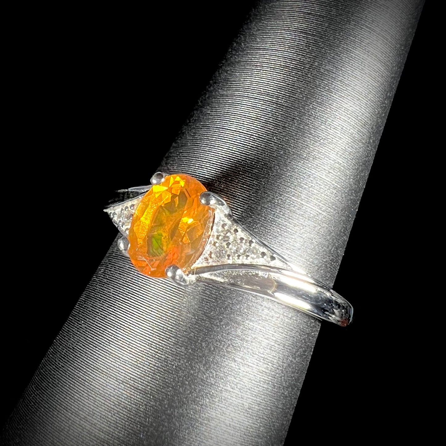 Jenna | Jalisco Fire Opal Ring in Sterling Silver