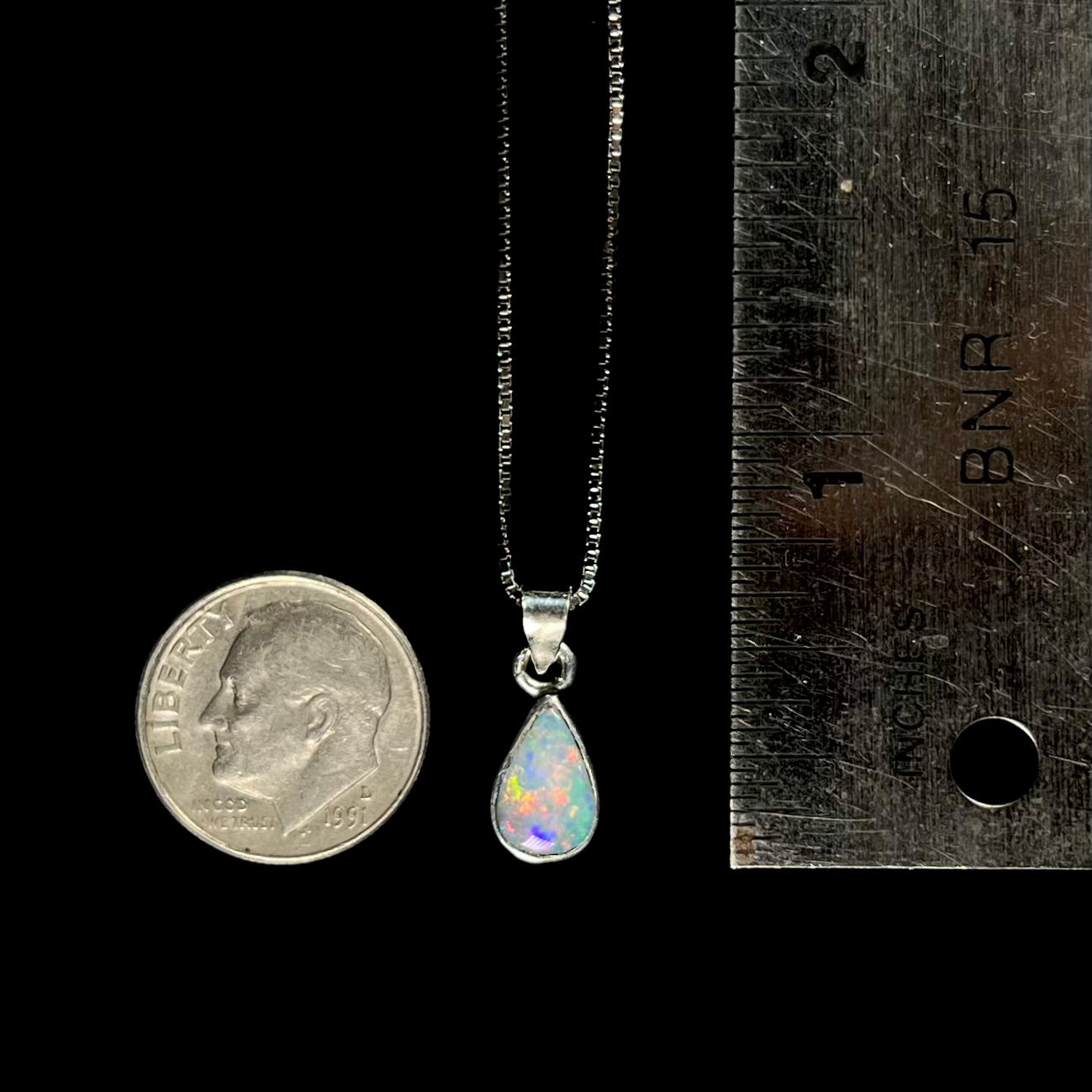 Maddie | Petite Enhanced Opal Necklace in Sterling Silver