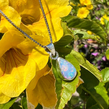Maddie | Enhanced Crystal Opal Necklace in Sterling Silver