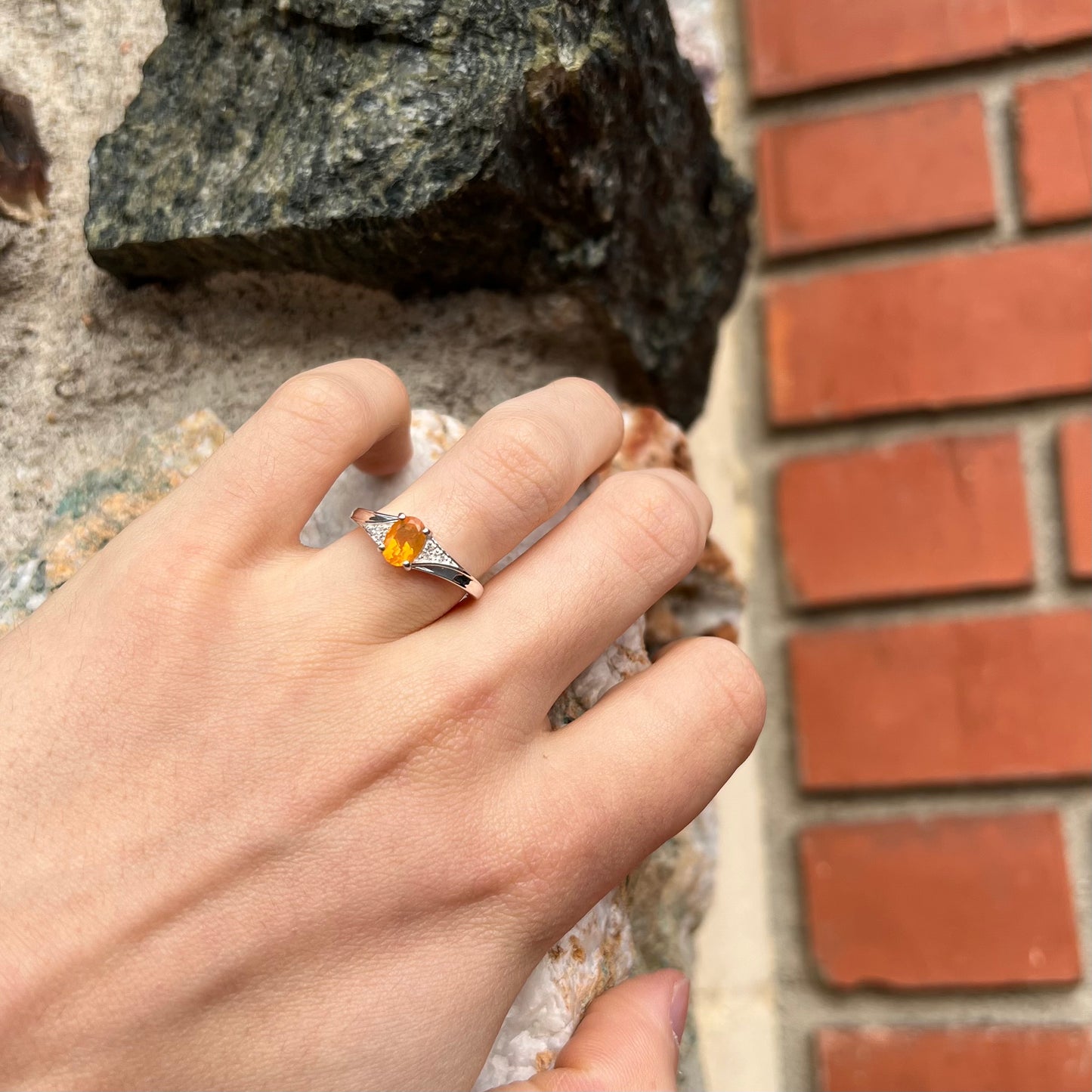 Jenna | Jalisco Fire Opal Ring in Sterling Silver