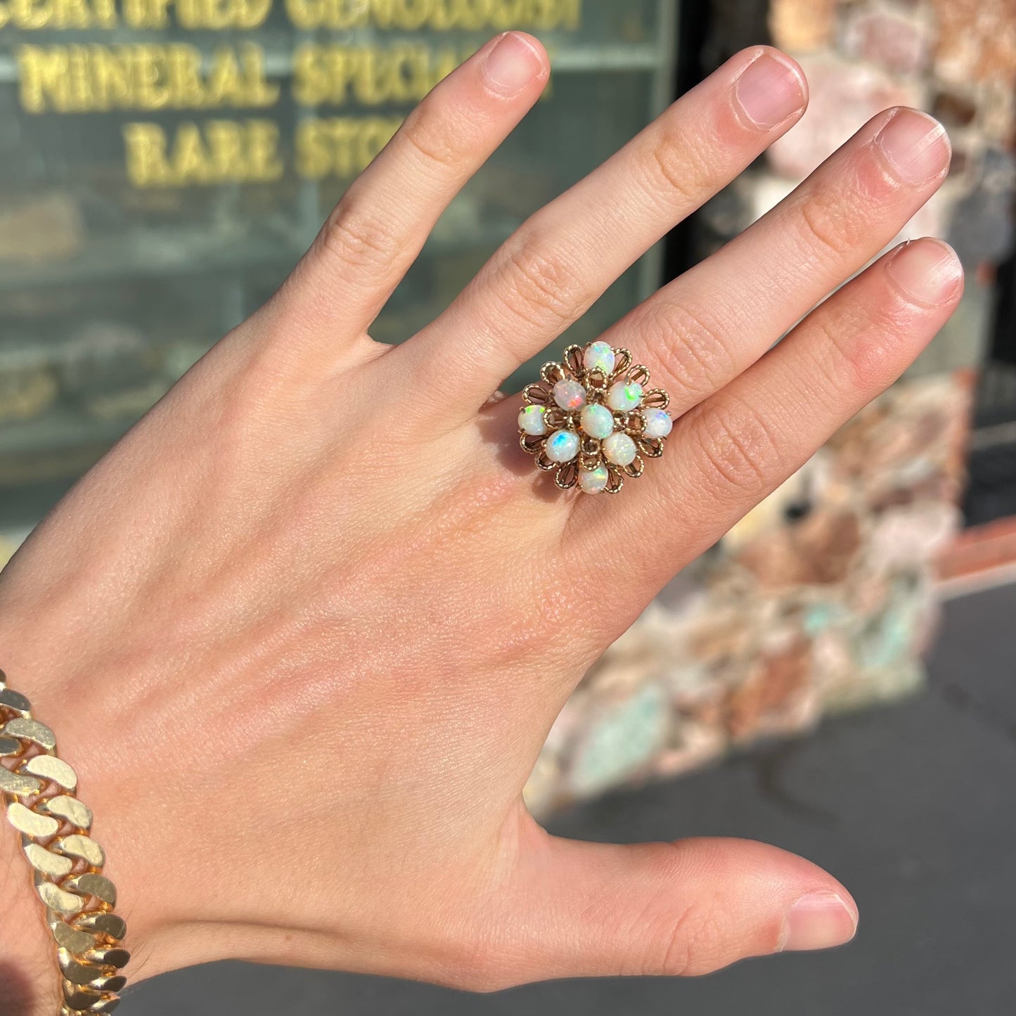 Mabel | Mid-Century Atomic Opal Ring in 10k Gold, c.1950's