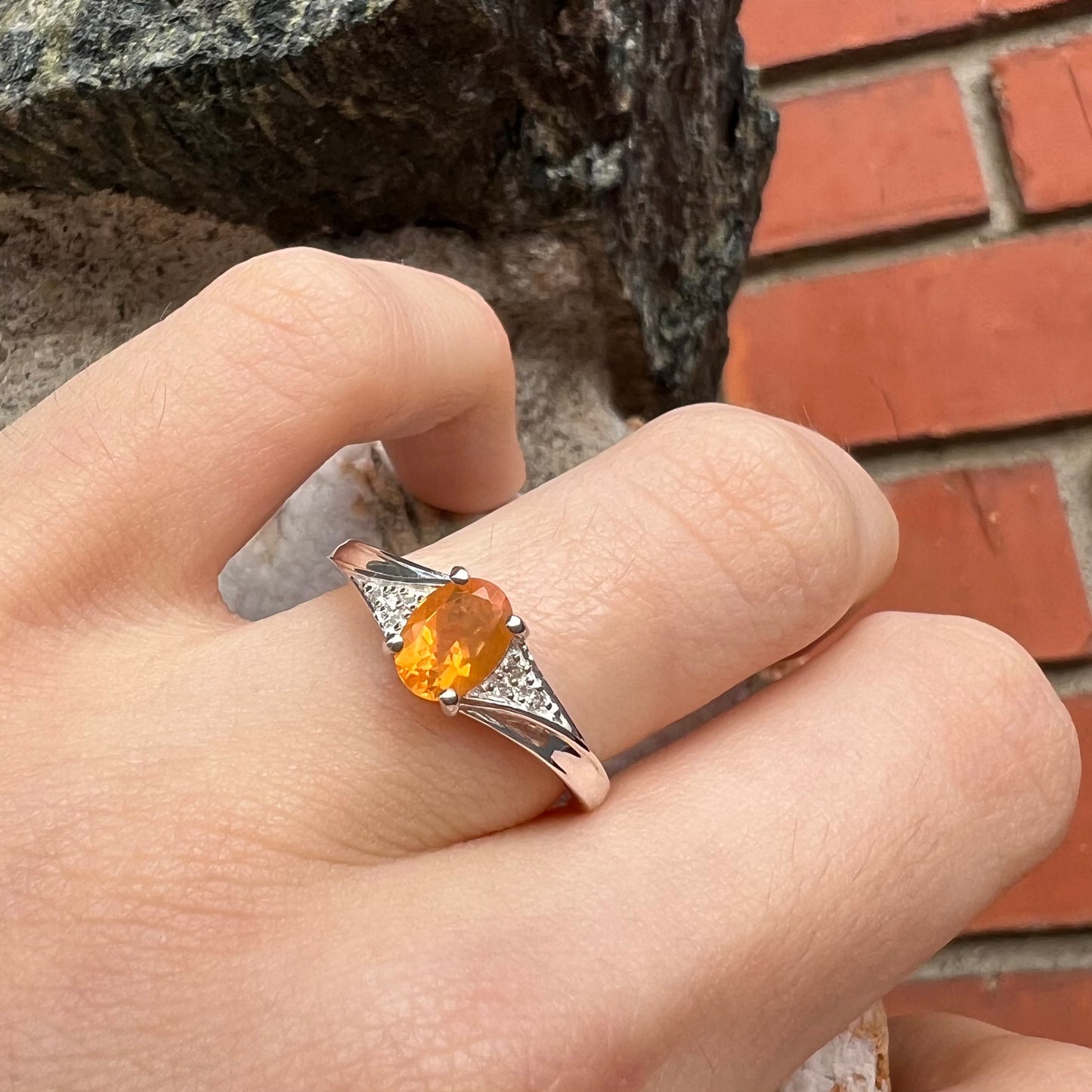 Jenna | Jalisco Fire Opal Ring in Sterling Silver