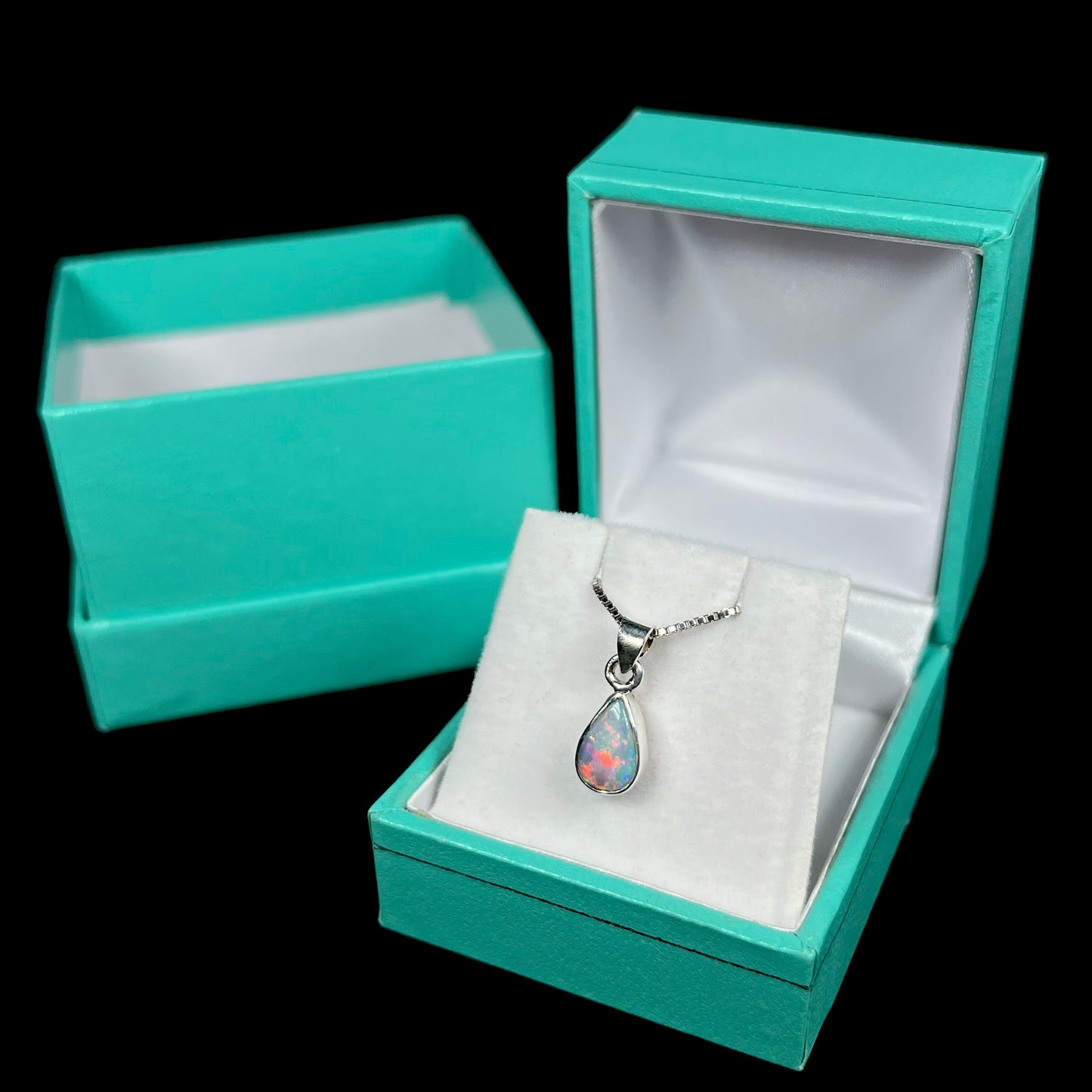 Maddie | Petite Enhanced Opal Necklace in Sterling Silver