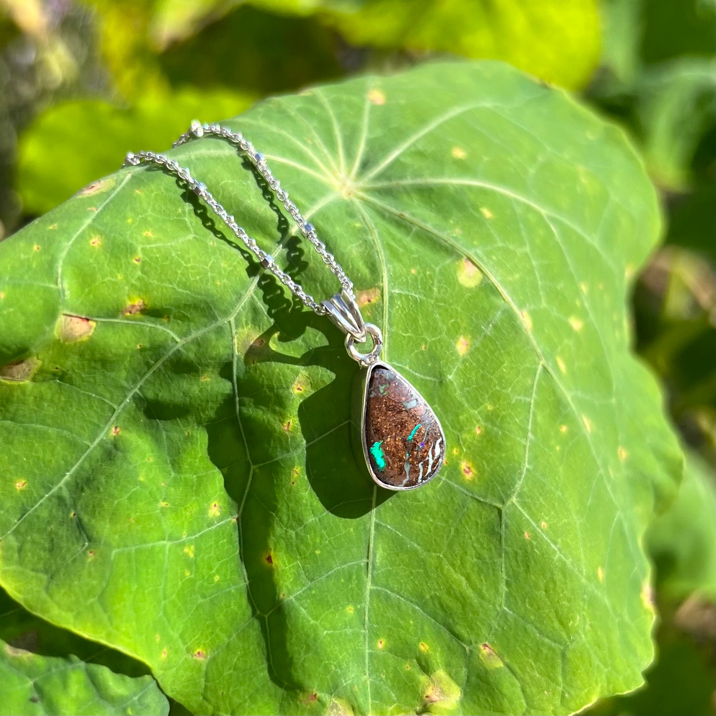 Jan | 3.20ct Boulder Opal Necklace in Sterling Silver