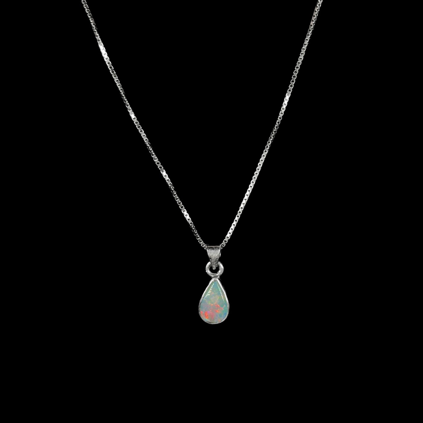 Maddie | Petite Enhanced Opal Necklace in Sterling Silver