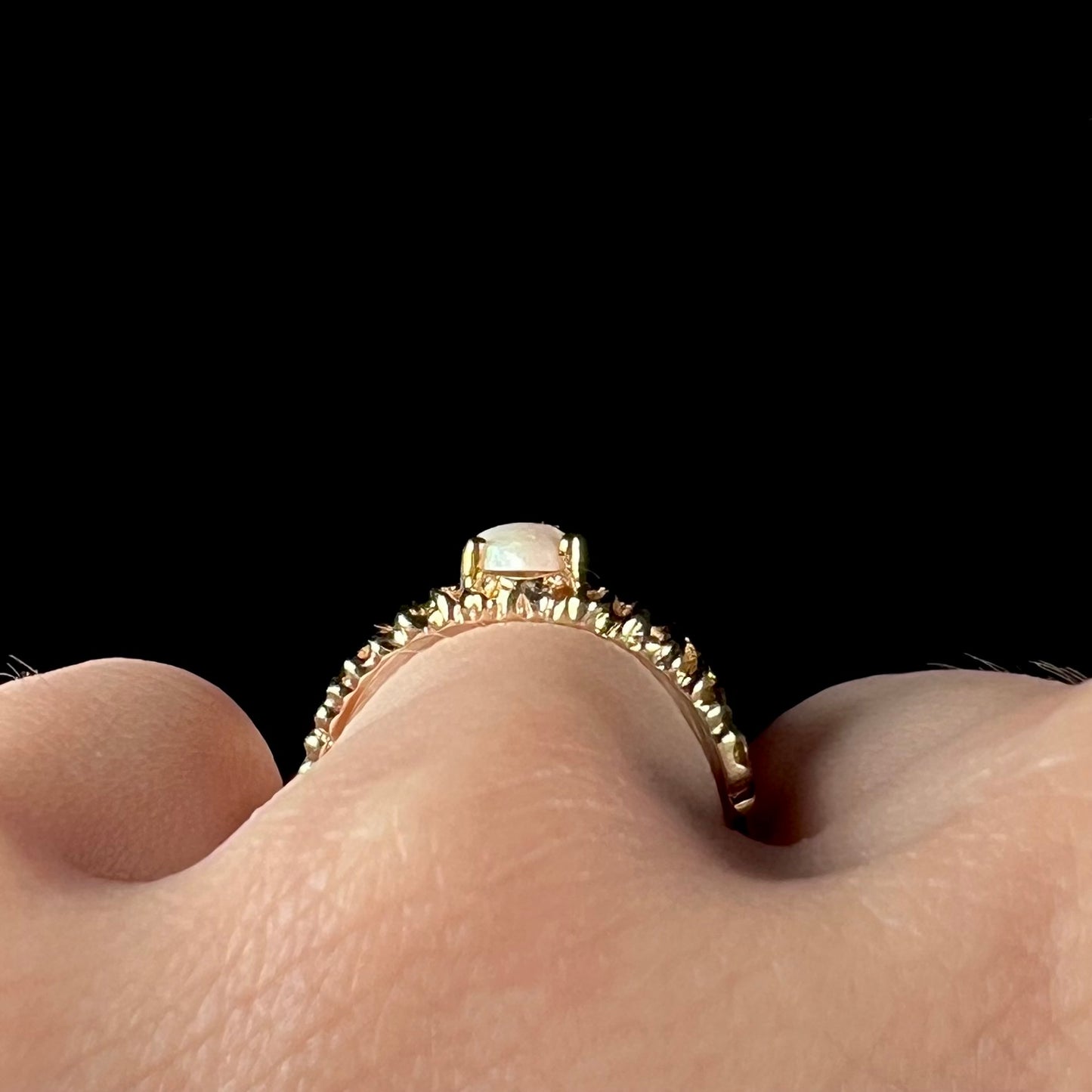 Martina | Marquise Cut Australian Opal Ring in 10k Gold