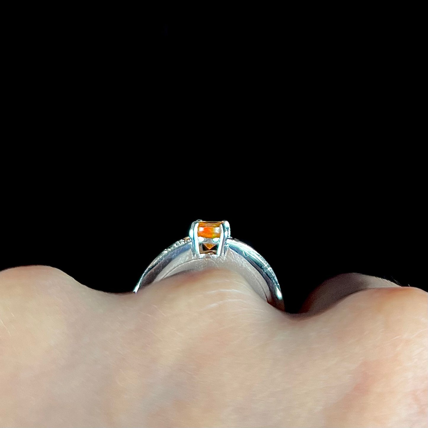 Jenna | Jalisco Fire Opal Ring in Sterling Silver