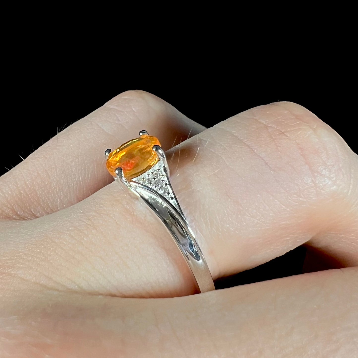 Jenna | Jalisco Fire Opal Ring in Sterling Silver