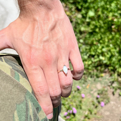 Alana | Marquise Opal Solitaire Ring in 14kt Gold