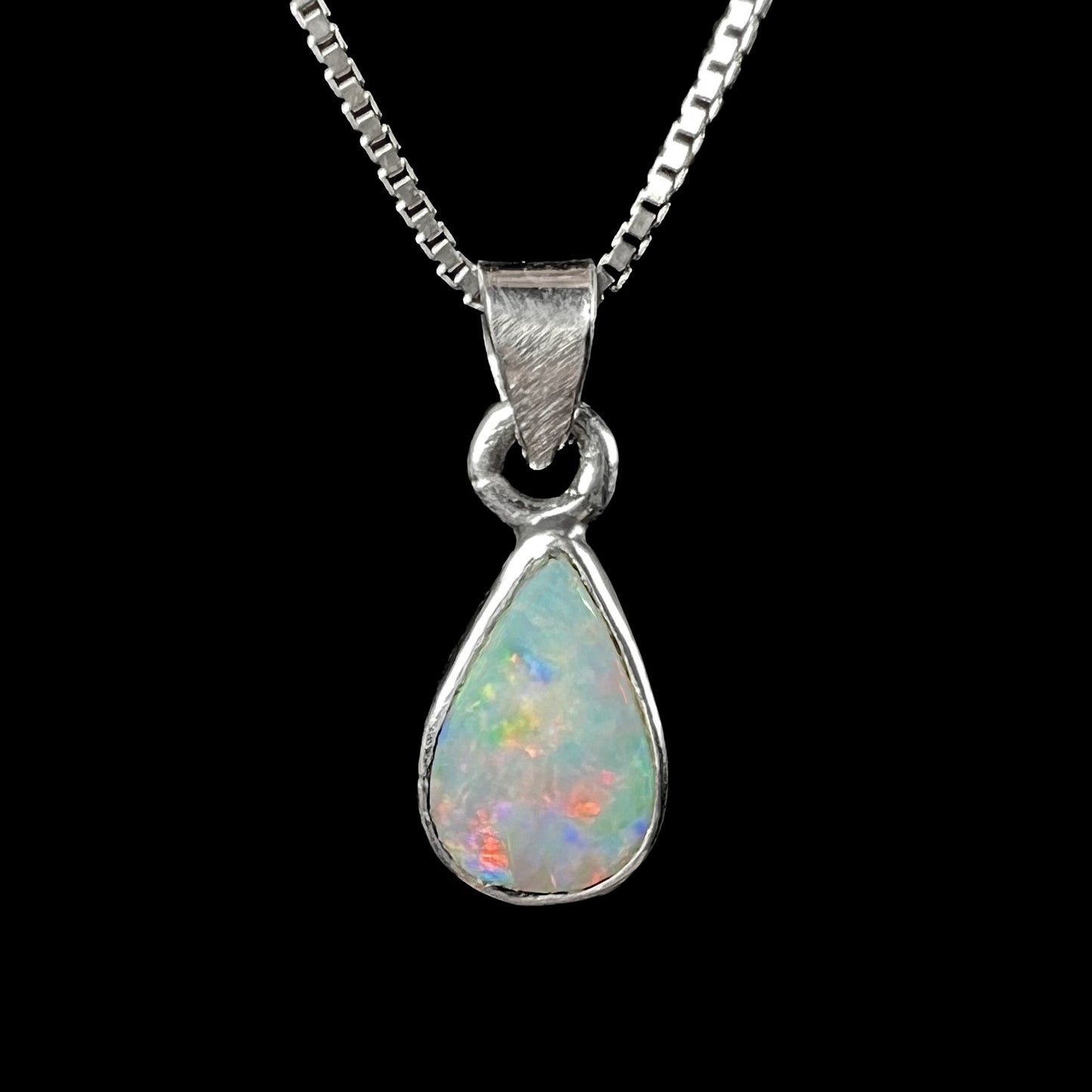 Maddie | Petite Enhanced Opal Necklace in Sterling Silver