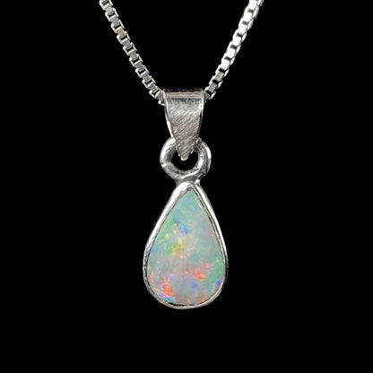Maddie | Enhanced Crystal Opal Necklace in Sterling Silver