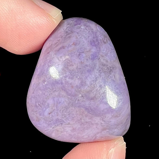 A tumble polished piece of Turkish purple jade, known as "Turkiyenite."