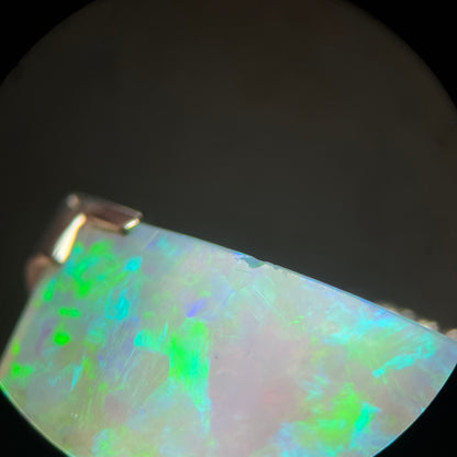 The Empress | Vintage Japanese 11.46ct Rectangular Australian Light Opal & Diamond Cocktail Ring in Platinum, c.1950s