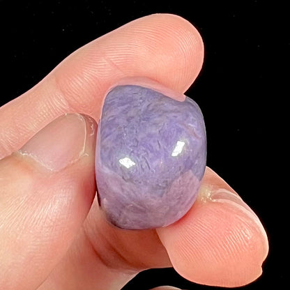 A tumble polished piece of Turkish purple jade, known as "Turkiyenite."