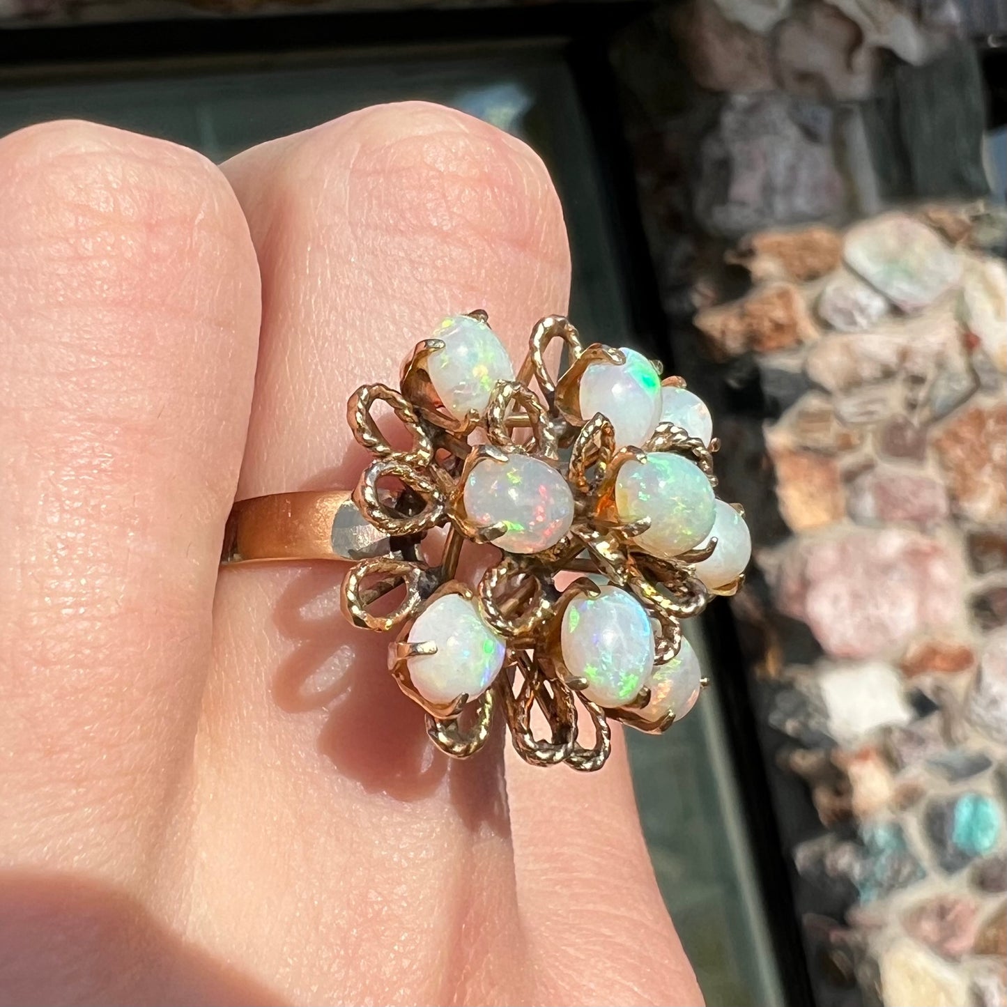 Mabel | Mid-Century Atomic Opal Ring in 10k Gold, c.1950's